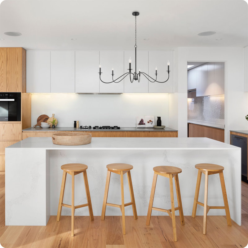 Janieliz 6 - Light Dimmable Kitchen Island Modern Linear Chandelier