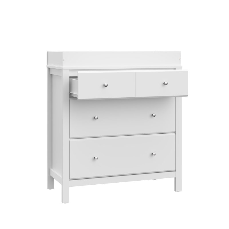 White 3-Drawer Dresser with Changing Topper