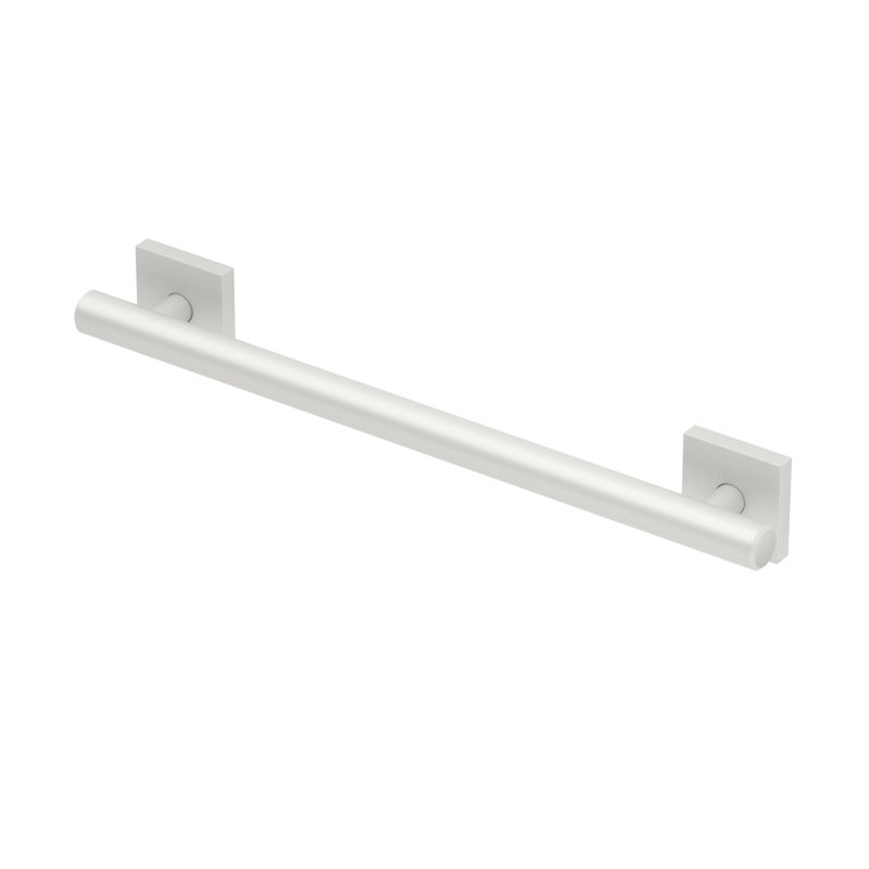 Barre d'appui murale en acier inoxydable Elevate, barre de sécurité conforme à l'ADA, L 18 po, Blanc mat