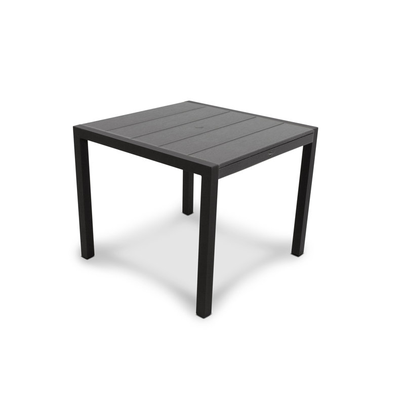 Table de salle à manger POLYWOOD Surf City, 30 po x 30 po, Noir texturé / Pierre angulaire