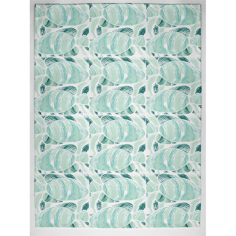 Beach Vacation Throw Blanket, 60" L x 50" W x 0.5" D, Teal