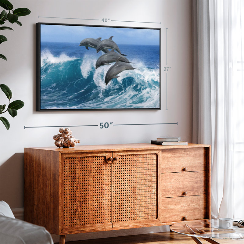 «Dolphins In Hawaii Wall Art», H 27 po x l 40 po