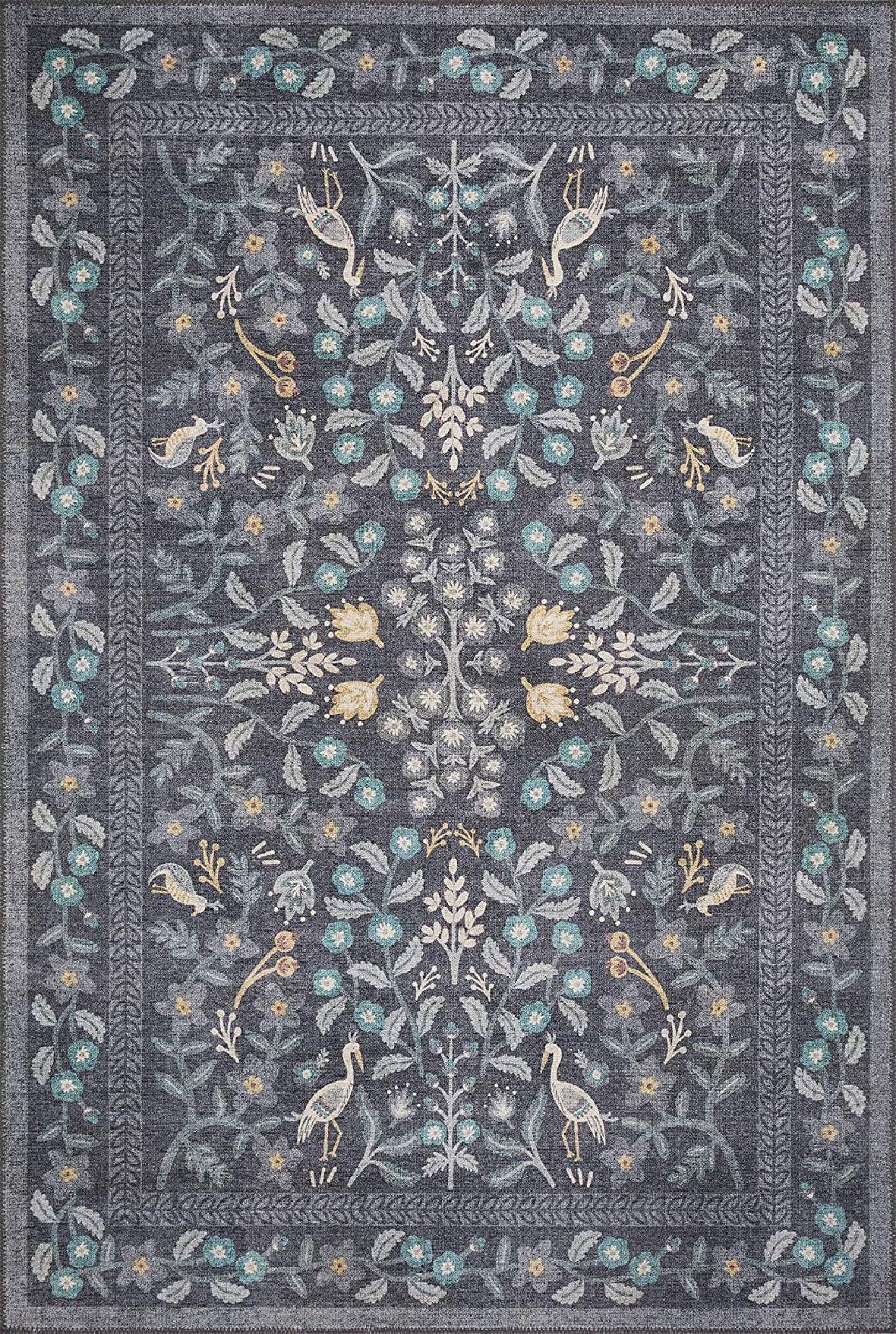 Rifle Paper Co. x Loloi Maison Nightingale Black Rug & Reviews | Wayfair