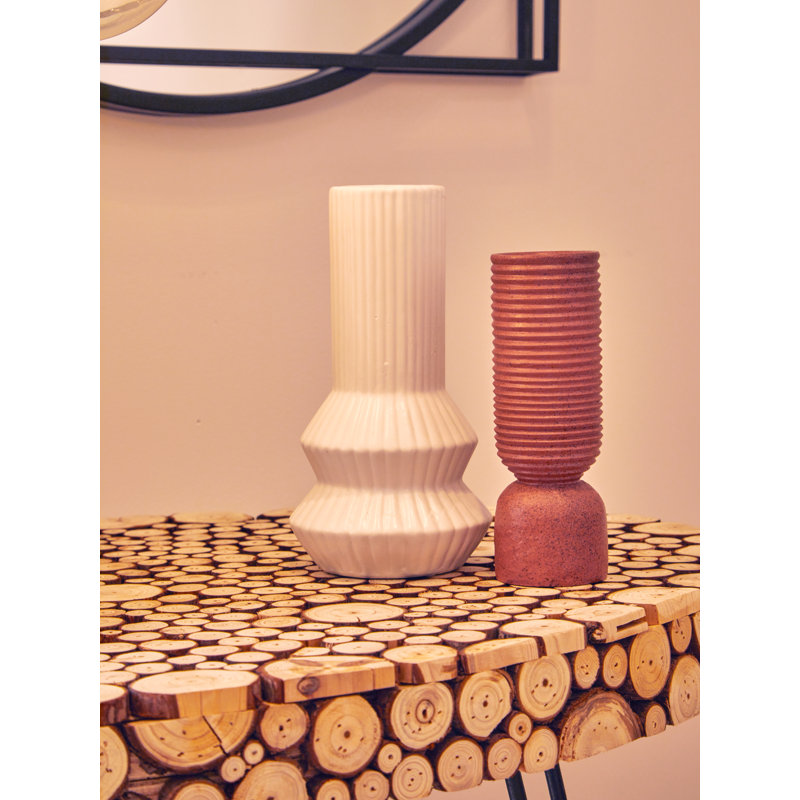 Anetia Earthenware Table Vase, White