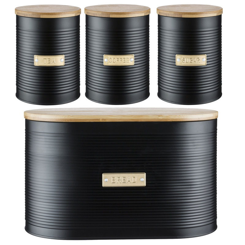 Typhoon Otto Black Tea, Coffee, Sugar & Bread Bin Set
