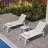 Outdoor Rust-Resistant Metal Chaise Lounge with Table-1571226081