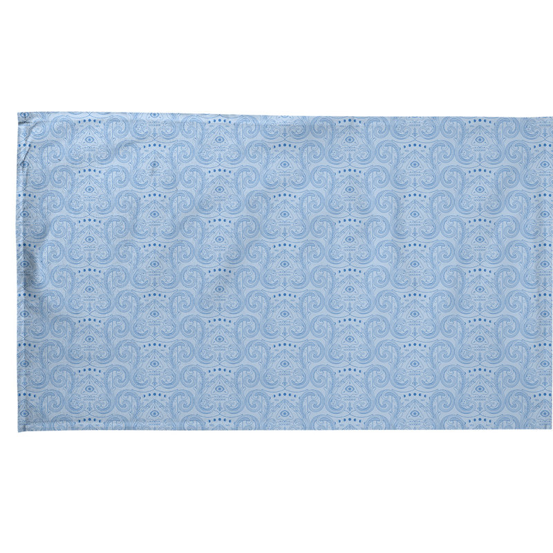 Serviette de thé à motif troisième œil, Sergé de coton, Bleu pâle