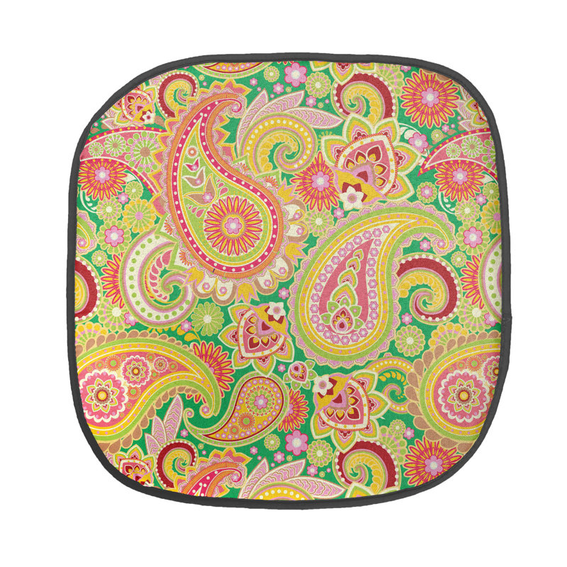 Outdoor 1.38'' Dining Chair Seat Cushion, Yellow/Pink
