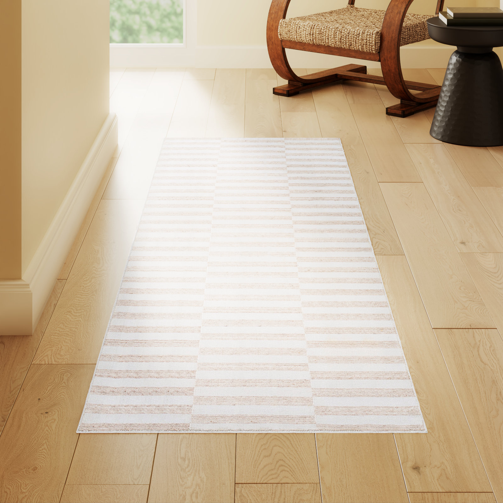 Edita Hand-Loomed Striped Rug, Runner 2'6" x 8'