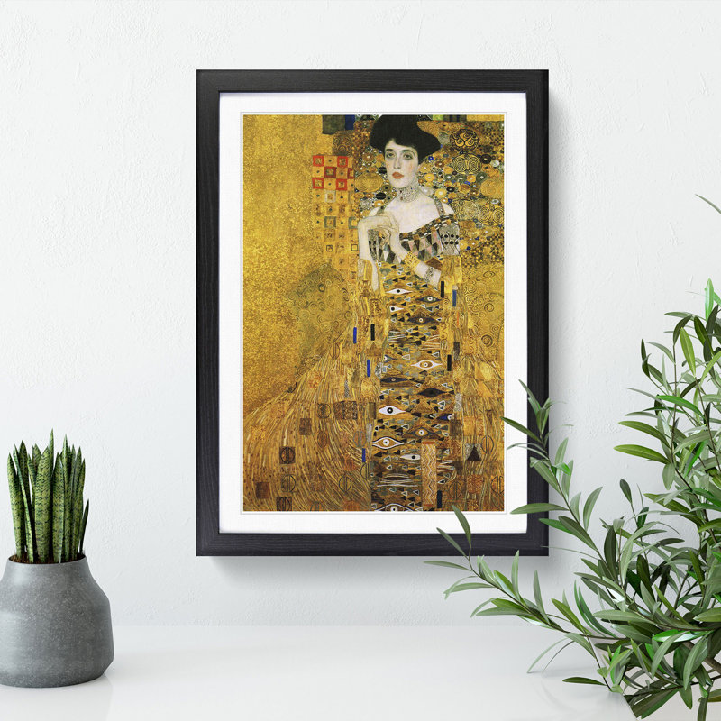 Adele Bloch-Bauer by Gustav Klimt - Picture Frame Painting, Black Framed, 36cm H x 27cm W x 2cm D