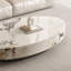 Oval marble coffee table living room-104470097