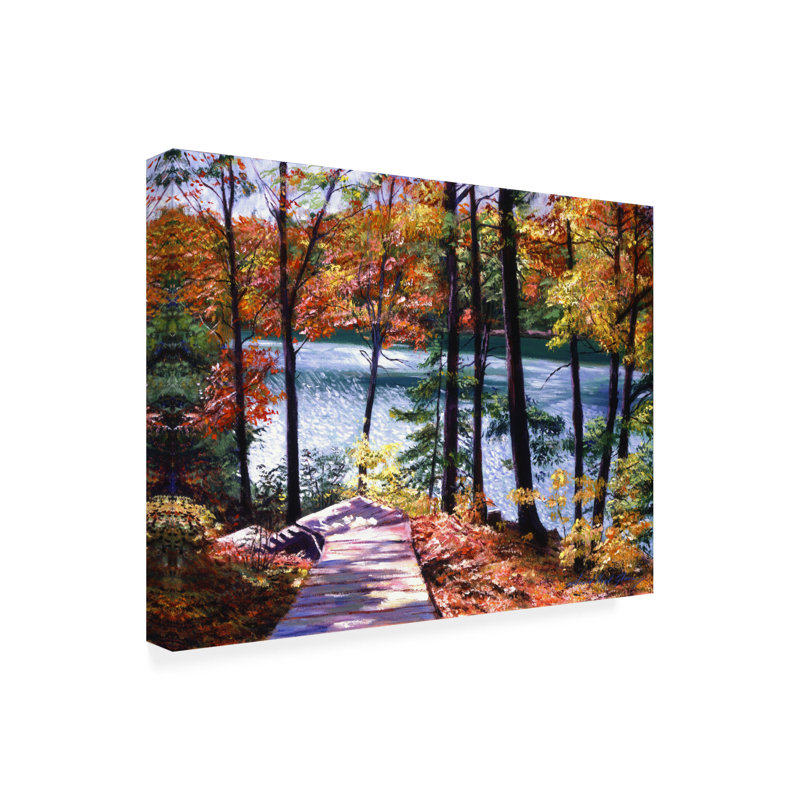 Toile pour l'extérieur «Autumn Boardwalk» Aguila David Lloyd Glover, H 14 po x l 19 po x P 1,5 po