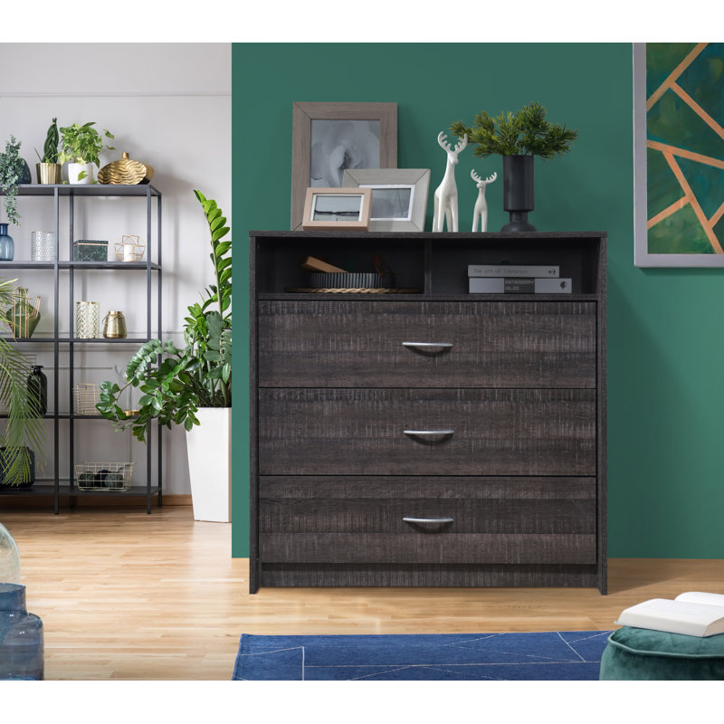 Commode 3 tiroirs Albury, Noyer