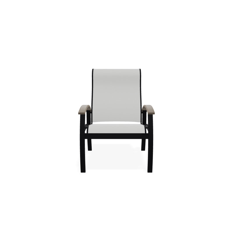 Chaise de patio Askar, Désert, Blanc 6D Sunbrella®, Noir texturé