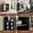 Sideboard Cabinet With Storage, 34 Inch Wine Bar Cabinet With Wine Racks, Buffet Cabinets For Home, Living Room-1087222207