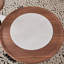 Table basse ronde moderne en noyer et en ardoise de 35,43 pouces