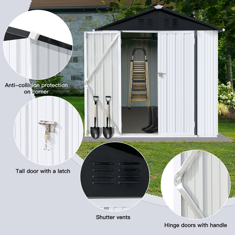 Outdoor storage sheds 6FTx4FT Apex roof, Black