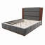 Structure de lit plateforme tapissier avec tête de lit en bois allongée, lit moderne avec base en bois, aucun sommier requis, Velet-139153043-139153041