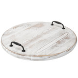 Gracie Oaks Sirotek Solid Wood Lazy Susan w/ Handle