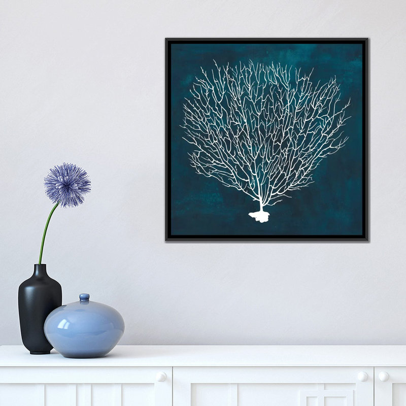 «Inverse Sea Fan IV», impression sur toile, H 26 po x l 26 po x P 1,5 po, Toile encadrée noire, Pas de tapis