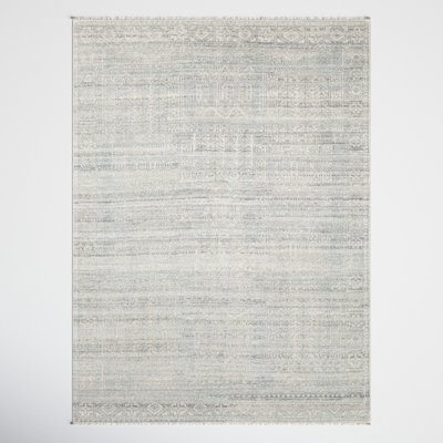 Indrakumar Teal Gray Hand-Knotted Rug