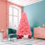Arbre de Noël rose en flocage artificiel en PVC-137626719