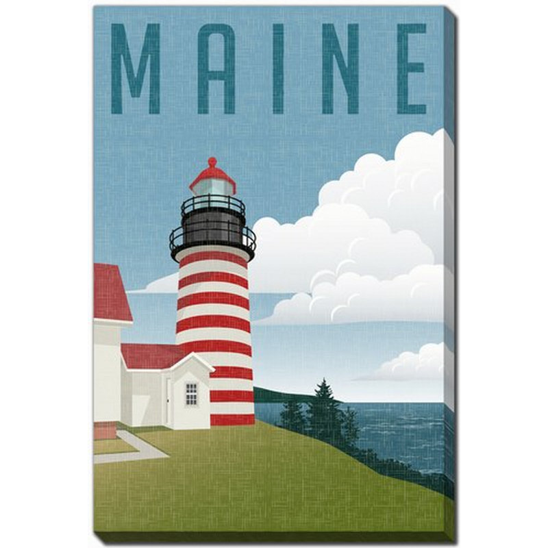 Maine State Poster, 20" H x 16" W