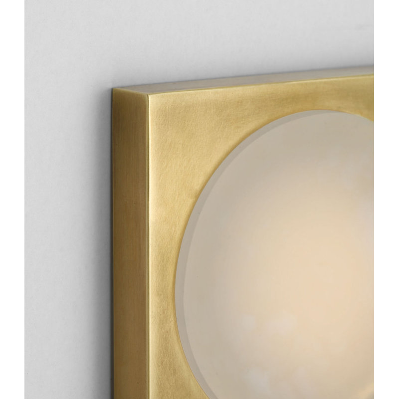 Dichotomy Sconce with Alabaster, 4.5" H x 4.5" W x 0.75" D, Antique-Burnished Brass, 1 Lights