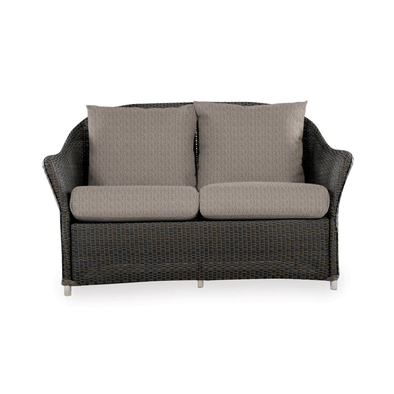 Weekend Retreat Outdoor 2 - Seat Loveseat, Canvas Black Sunbrella® Canvas, Mink