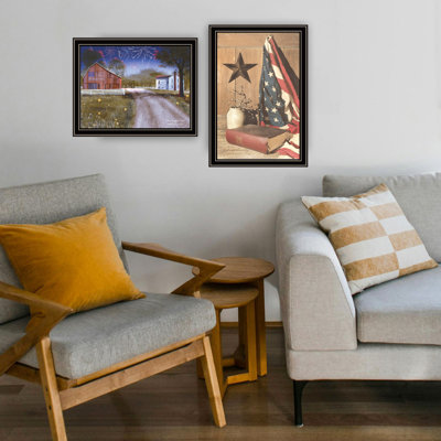 Home Decor Piece - 2 Star Night, 14.02 In X 1 In, 5.07 Lb, Finish Living Room Wall Hanging & Country Black Framed Art, 14X14x1 5 Adds Visual Appeal