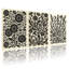 Plantes et fleurs, ensemble de 3 impressions sur toile à motif botanique floral noir et blanc-252523004