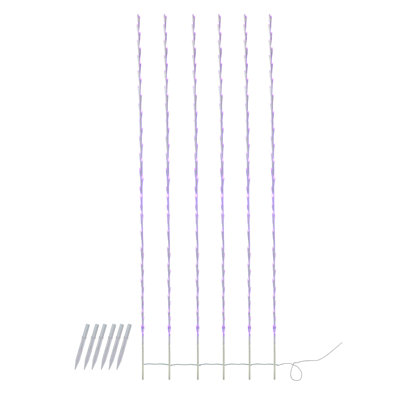 240 LED Lighted Branch Patio Christmas Light Stakes - 8.5 ft White Wire