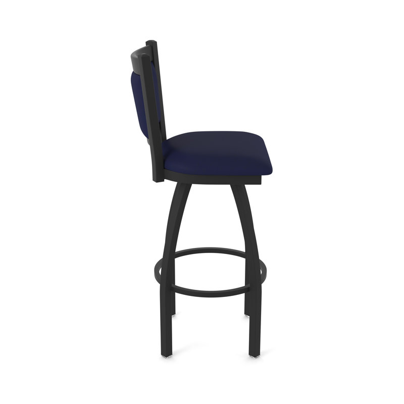 Tabouret pivotant Hadleigh, Noir froissé, Tabouret de bar (siège d'une hauteur de 36 po), Vinyle - crépuscule Canter