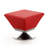 Diamond 20" Modern Vegan Leather Upholstered Metal Swivel Ottoman in Red-672382670