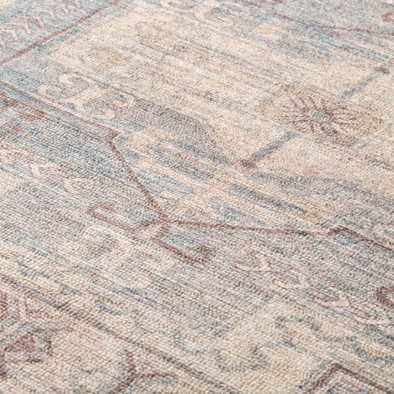 Tapis fait main Lauren Liess x Livabliss Limon, Bleu, Rectangle 9' x 12'
