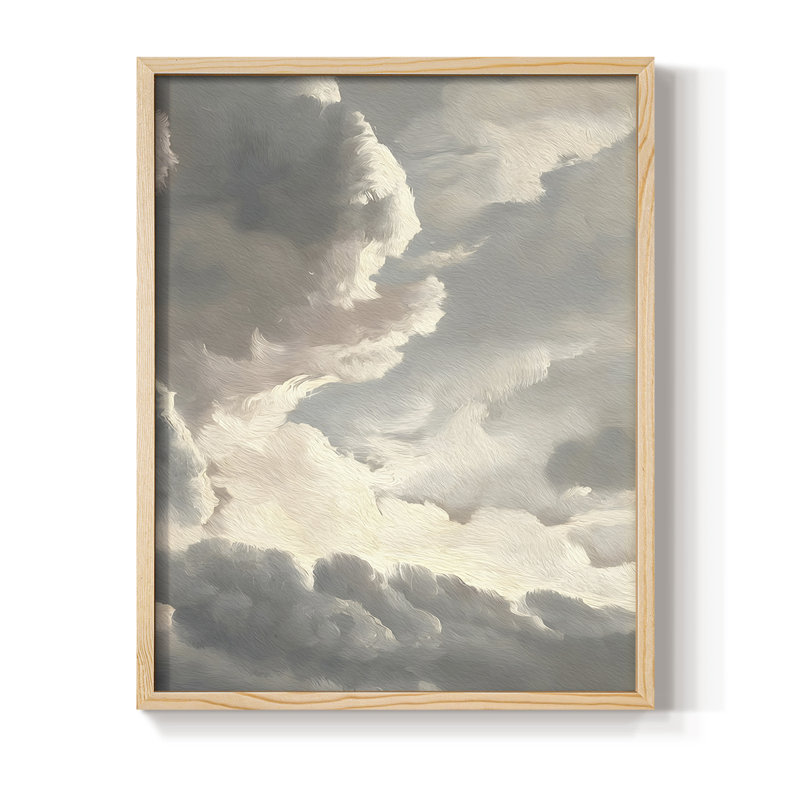 «Vintage Landscape», reproduction encadrée CXCV - bois massif, Naturel, H 21 po x l 17 po