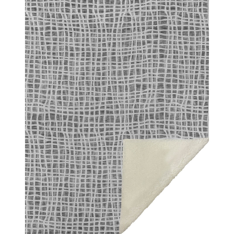 Jeté à rayures Addison Sherpa ASB729, Gris