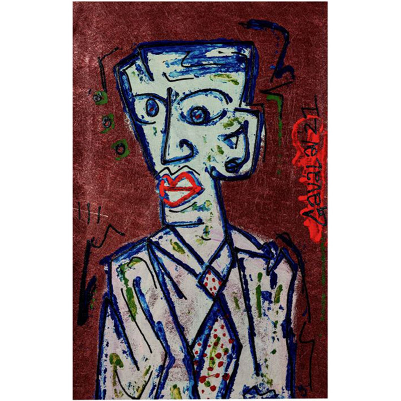Sourires rares | Acrylique sur papier peint texturé | Par Gavalav
