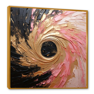 Minimalism Vortex Pink Poteries - Abstract Spirals Canvas Wall Art