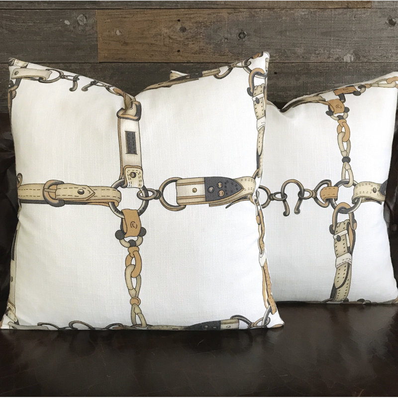 Equestrian Square Pillow Cover & Insert, Feather