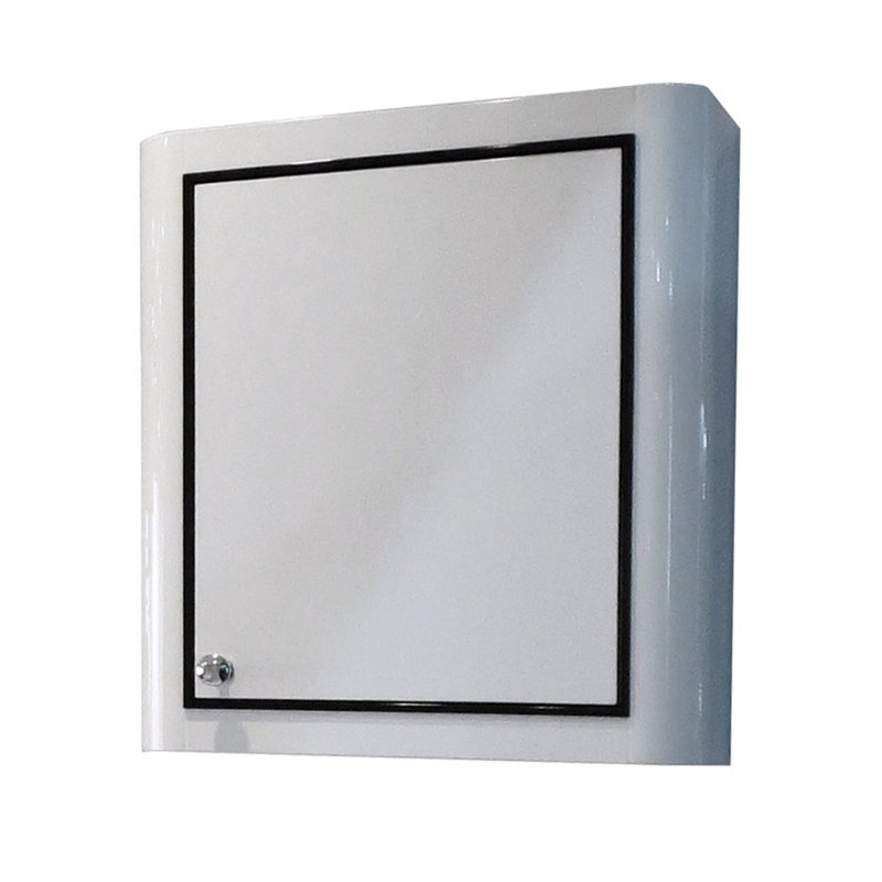 Lirico 18" W x 22" H Wall Mounted Cabinet, White (Black Trim)