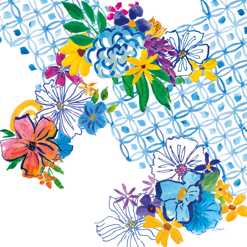 Flower Power IV by Mike Schick - Wrapped Canvas Painting, 76cm H x 76cm W x 3.8cm D