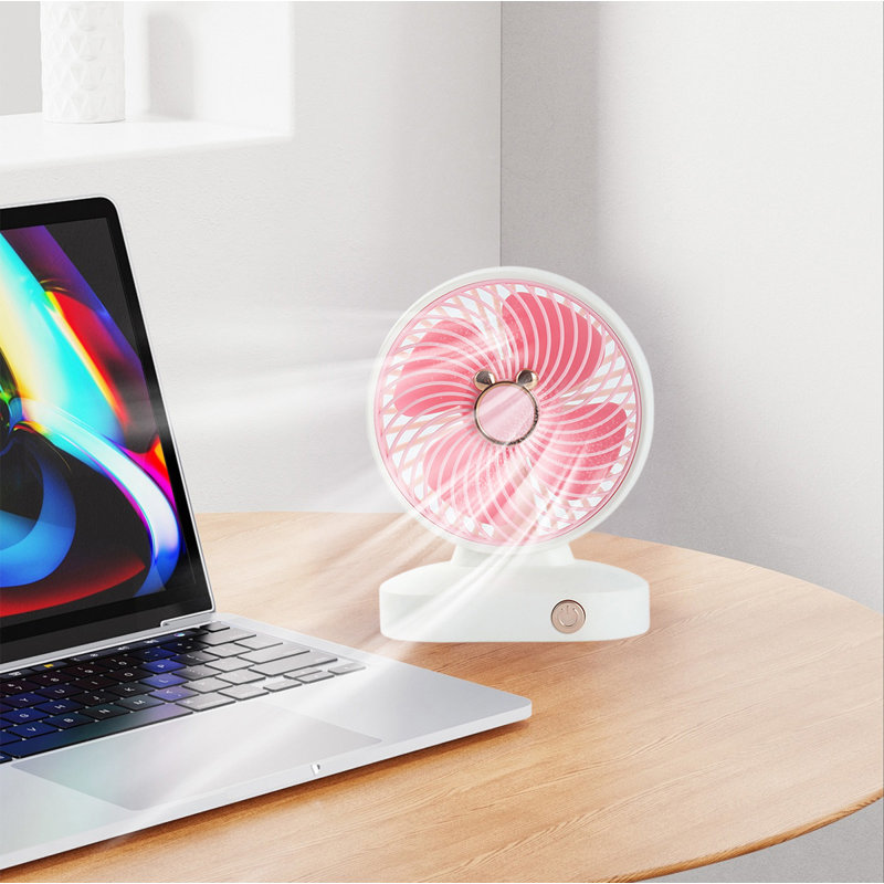 Ventilateur de bureau à 3 vitesses kbndieu, Pink