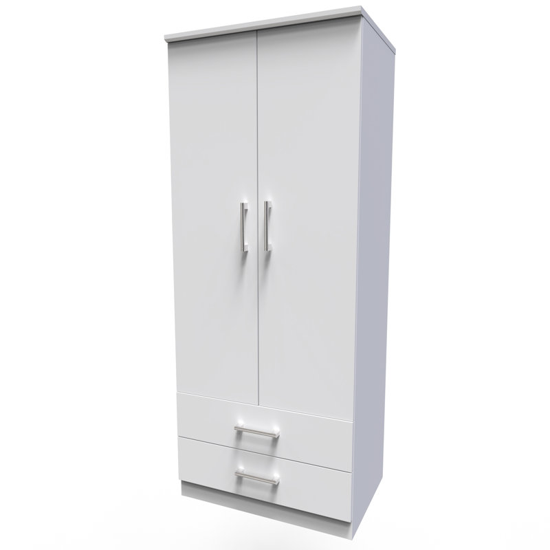 Fully Assembled Devon 1 Door Wardrobe, White, 127" H x 77" W x 53" D