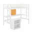 Lit mezzanine simple avec bureau et tableau d'écriture, lit mezzanine en bois avec bureau et armoire-921207572