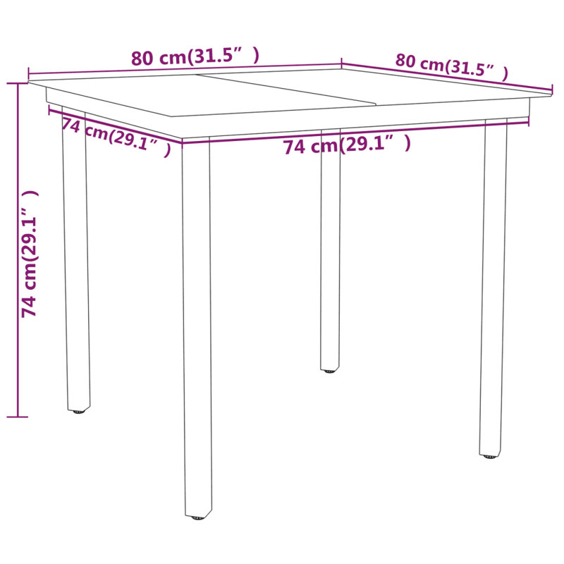 Hatchet 4 - Person Patio Dining Set with Square Table