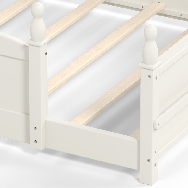 Lits Montessori pour lit double avec rangement, panneau de fibres à densité moyenne en bois de pin, chambre d'enfant beige moderne