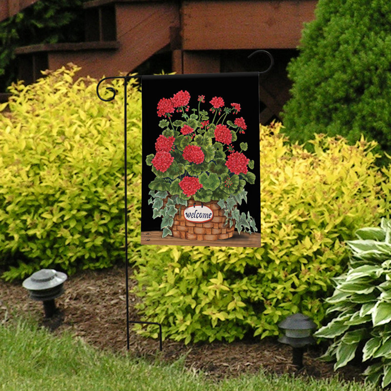 Welcome Geraniums Summer Garden Flag