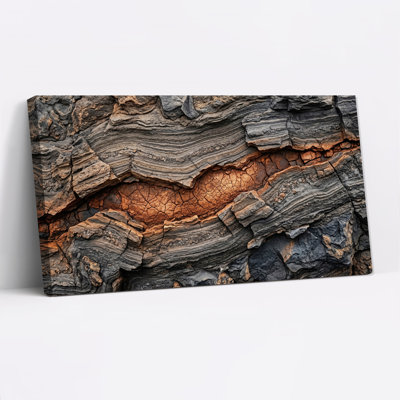 Impression sur toile Layered Rock Formation with Rust