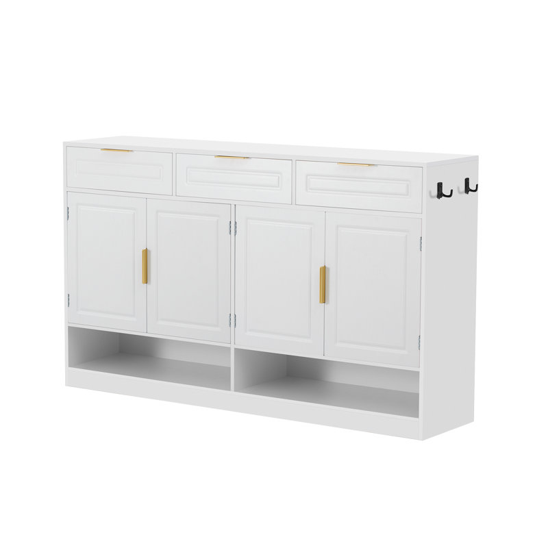 59'' Wide 4 - Door 3 - Drawer Filing Credenza, White